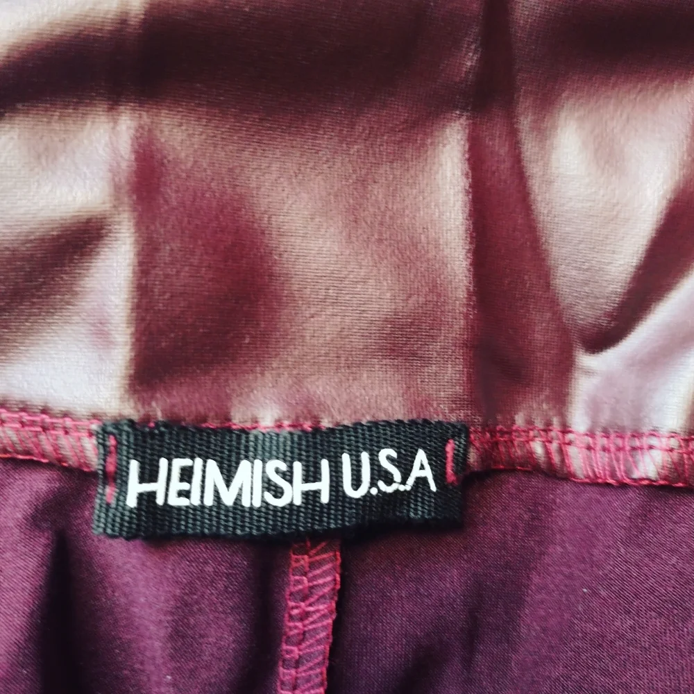 Hemish USA Faux Leather Leggings Burgundy | High Waist Stretch Pants S–3X